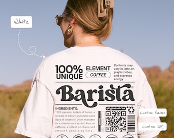 Custom Barista T-Shirt: Personalized Coffee Lover Gift, Comfort Colors Tee