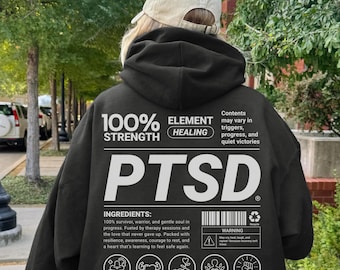 PTSD Funny Hoodie, Mental Health Awareness Sweatshirt, PTSD Survivor Gift, Self Care Unisex Pullover