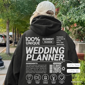 Personalized Wedding Planner Hoodie with QR Code, Funny Event Coordinator Tee, Party Planner Unisex Sweatshirt, Wedding Organizer Gift