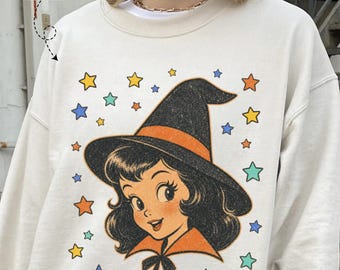 Retro 90s Halloween Witch Sweatshirt