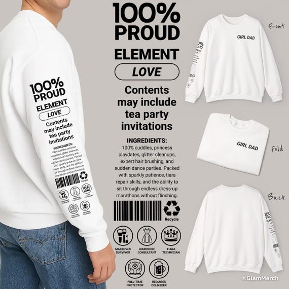 Girl Dad Sweatshirt, Funny Dad Definition on Sleeve, Gift for Dad