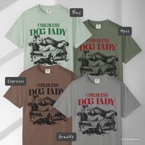 Childless Dog Lady T-Shirt: Retro Graphic Tee for Dog Moms image 6