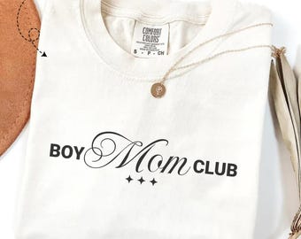 Boy Mom Club Minimalist T-Shirt: Gift for Mom