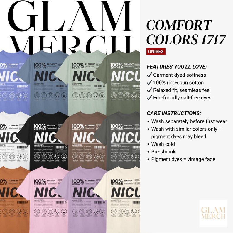 Comfort Colors 1717 :  Product Features and Care Instructions