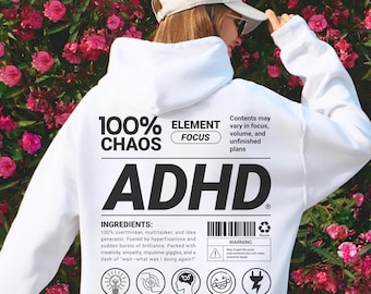 ADHD Funny Hoodie, Mental Health Awareness Sweatshirt, Gift for Overthinker
