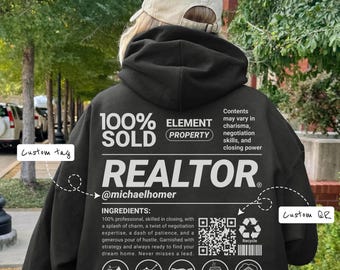 Realtor Hoodie: Custom Name & QR Code