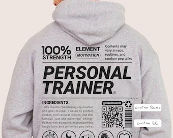 Gepersonaliseerde fitnesstrainerhoodie: aangepaste gymkleding