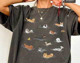 Funny Dogs Swimming Shirt, Gift for Dog Lover
