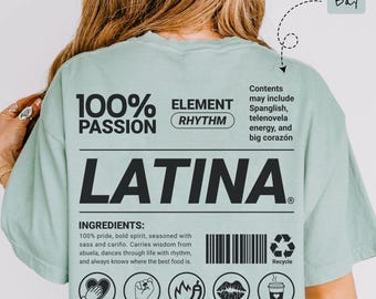 Zabawna koszulka z latynoską mamą: Comfort Colors Hispanic Heritage Tee
