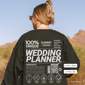 Personalized QR Code Wedding Planner Sweatshirt: Funny Event Coordinator Gift