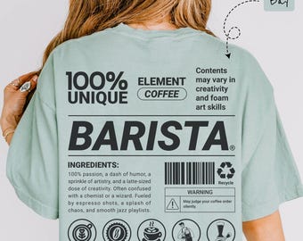 Barista Unisex T-Shirt, Coffee Lover Gift, Funny Coffee Shirt, Cafe Employee Apparel, Coffeehouse Attire