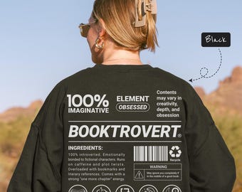 Booktrovert Sweatshirt: Funny Book Lover Graphic Tee, Cozy Reading Shirt
