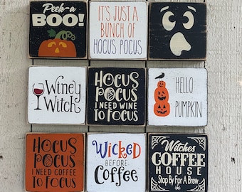 Halloween signs, Halloween decor, tiered tray sign, Fall decor, mini 5.5" Halloween signs