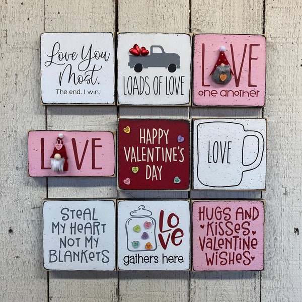 Valentine's Day signs, Valentine tiered tray decor, Valentine gift, love gift, Valentine's Day mini sign, small 5.5" sign