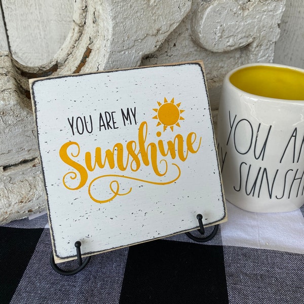 You are my sunshine, small 5.5" sign, nursery decor, grandchild gift, tiered tray decor