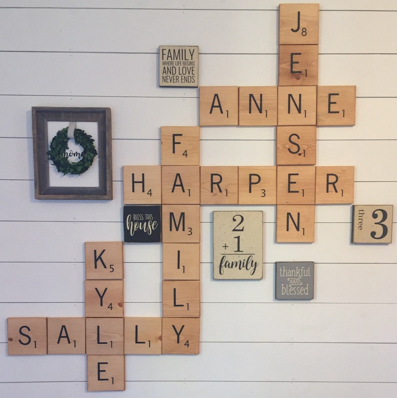 Scrabble Wall Tiles Large 5.5 Scrabble Wood Letters Etsy