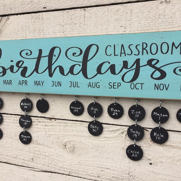 Classroom decor, Classroom birthday board, school decor, class birthday calendar, teacher gift