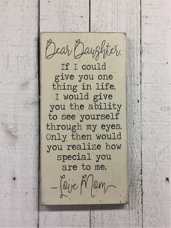Love Note To Mom Dear Daughter Letter Love Mom Sign Gift For Daughter | Etsy
