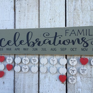 Family birthday board, Family celebrations sign, birthday calendar, gift for mom, gift for grandma, BUY 2 get 1 FREE image 4