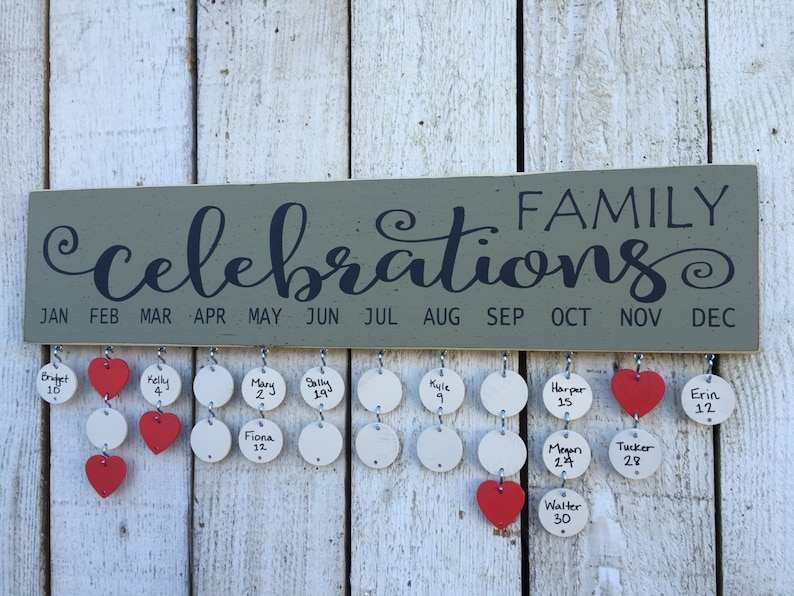 Family birthday board, Family celebrations sign, birthday calendar, gift for mom, gift for grandma, BUY 2 get 1 FREE image 4