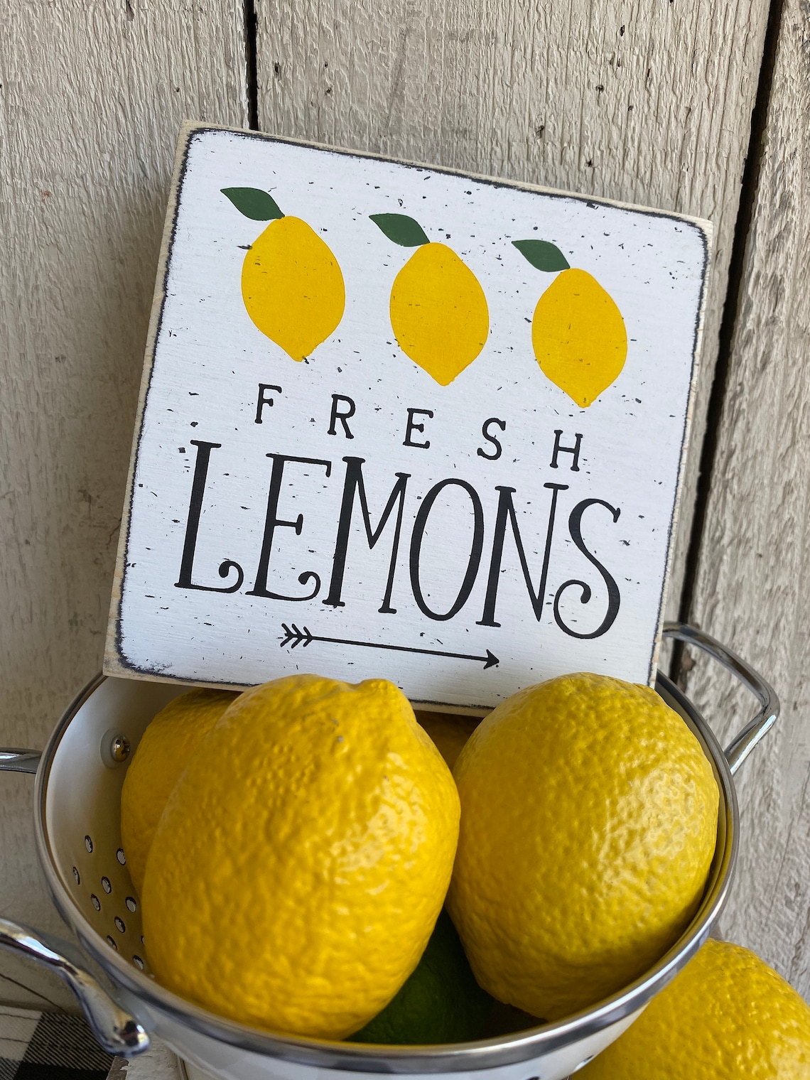 Lemon signs Kitchen lemon sign lemon decor tiered tray Etsy