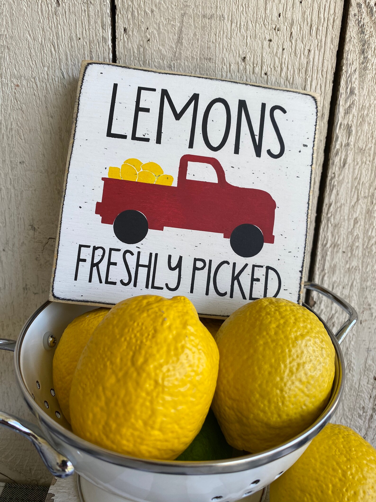 Lemon signs Kitchen lemon sign lemon decor tiered tray Etsy