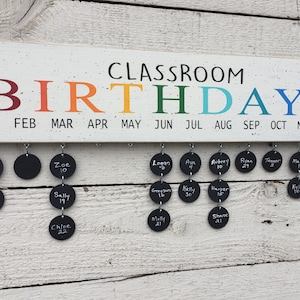 Classroom birthday board, classroom decor, school room decor, teacher gift, class birthday calendar