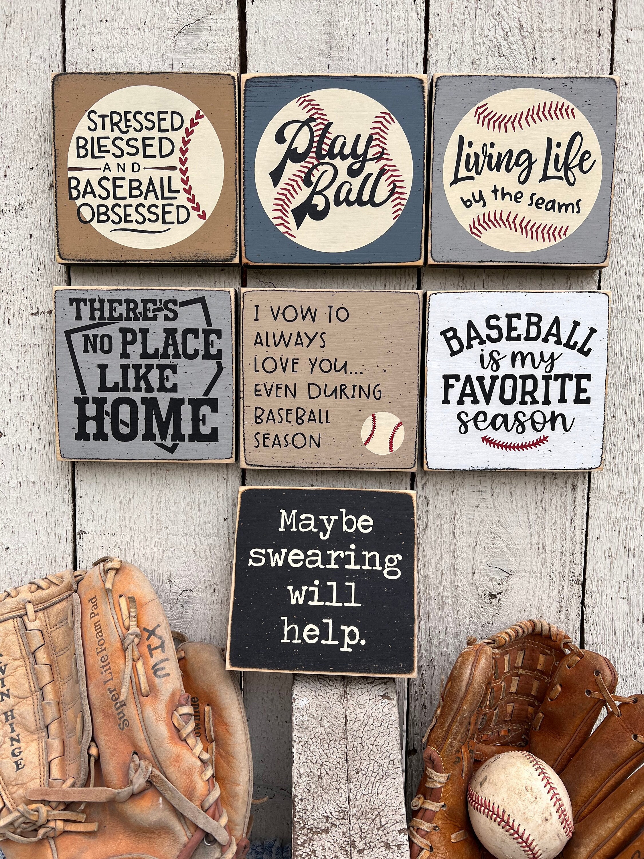Cartello In Lamiera DAGUI 30,5x20,3 Cm - Scritta 'WARNING BASEBALL PLAYER ONLY' In Inglese, Vintage, Arredamento Cameretta Regalo