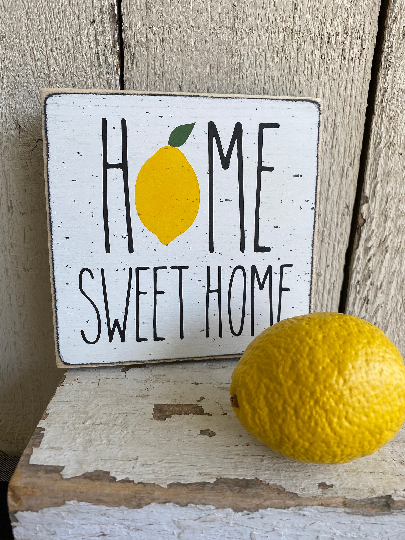 Lemon signs Kitchen lemon sign lemon decor tiered tray Etsy