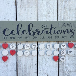 Family birthday board, Family celebrations sign, birthday calendar, gift for mom, gift for grandma, BUY 2 get 1 FREE image 3