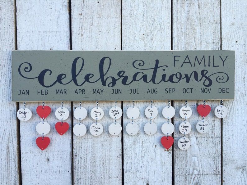 Family birthday board, Family celebrations sign, birthday calendar, gift for mom, gift for grandma, BUY 2 get 1 FREE image 3