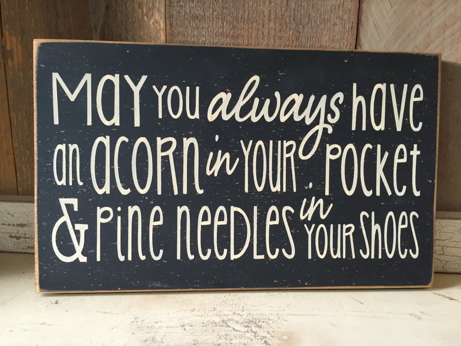 Acorn Pocket Wood Sign, Mountain Decor, Nature Saying (7x12) - Etsy