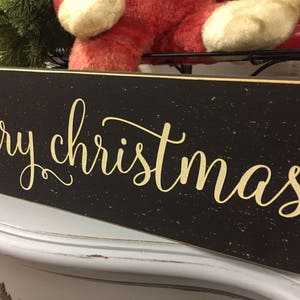 Merry Christmas sign comes in 3 sizes, Christmas wall decor, Farmhouse Christmas decoration, Christmas mantle decor Black with Cream