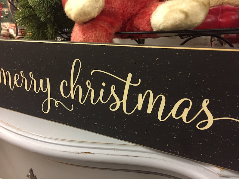 Merry Christmas sign comes in 3 sizes, Christmas wall decor, Farmhouse Christmas decoration, Christmas mantle decor image 4