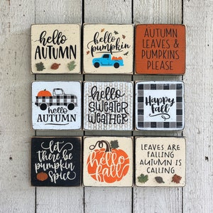 Mini Fall signs, Fall decor, tier tray sign, small 5.5" Fall signs, pumpkin sign