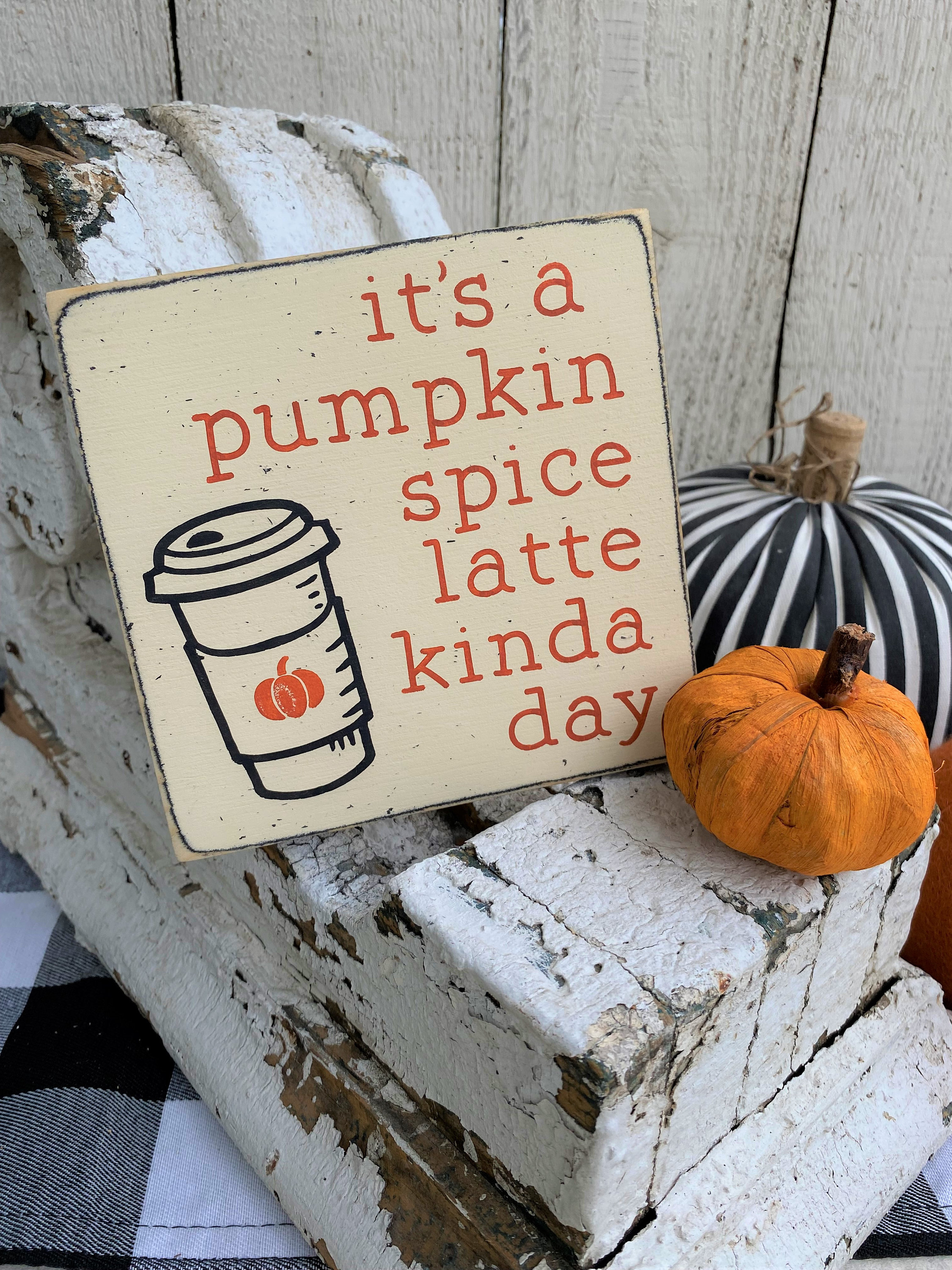 Happy Fall Y'all Wooden Block Sign - Autumn Pumpkin Coffee Football Decor For Shelf, Table, Or Wall - View #3