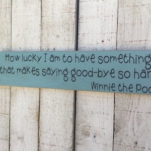 Cartel con frase de Winnie the Pooh "Qué suerte tengo": regalo para un ser querido