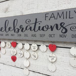 Family birthday board, Family celebrations sign, birthday calendar, gift for mom, gift for grandma, BUY 2 get 1 FREE image 1