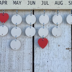 Family Celebration board extra circles and hearts, painted birthday board tags, wooden circles, birthday board pieces, wood discs image 1