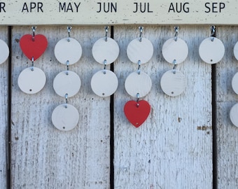 Family Celebration board extra circles and hearts, painted birthday board tags, wooden circles, birthday board pieces, wood discs