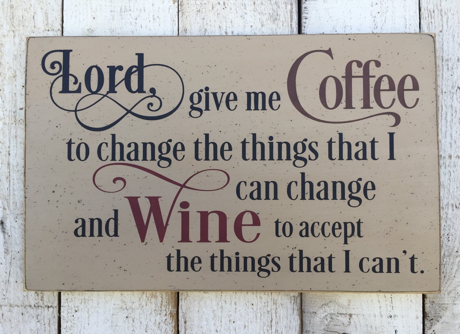 Lord Give Me Coffee, Wine, and Chocolate - Tea Towel - Lone Star Art