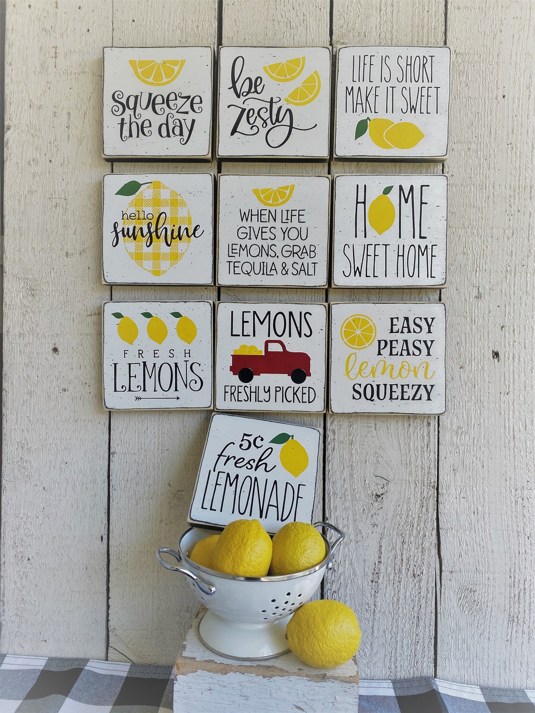 Live Life with Zest Lemon Print Kitchen Mat, (18 x 30)