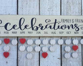 Family and Friends celebrations board, Family Birthday board, gift for mom, gift for grandma, BUY 2 get 1 FREE