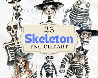 Imágenes prediseñadas de Halloween, imágenes prediseñadas de esqueleto, imágenes prediseñadas de bruja, imágenes prediseñadas de monstruo, imágenes prediseñadas espeluznantes, imágenes prediseñadas de Halloween, uso comercial, descarga digital, paquete de imágenes prediseñadas png