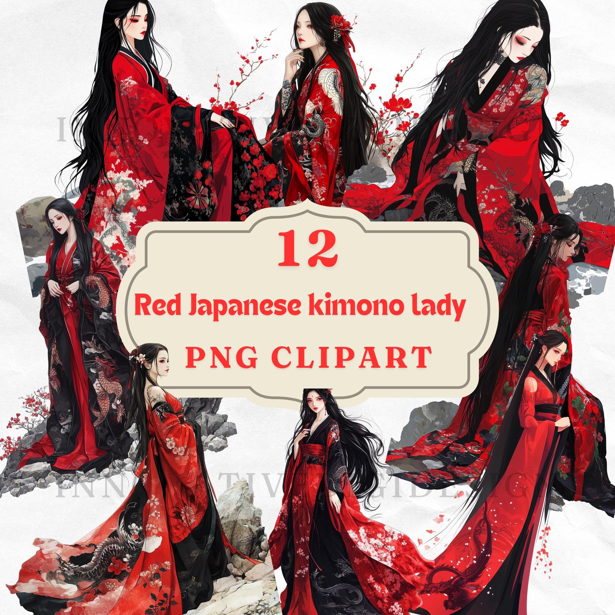 strapless open back dress Red Japanese Kimono Robe main image 0