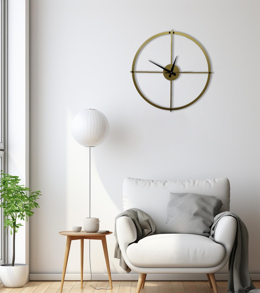 Silent Metal Wall Clock, Minimalist Wall Clock, Modern Wall Clock ...