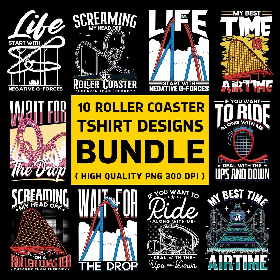 Coaster Merch 10 Roller Coaster Tshirt Bundle Png Roller Coaster Tshirt Bundle Png ...