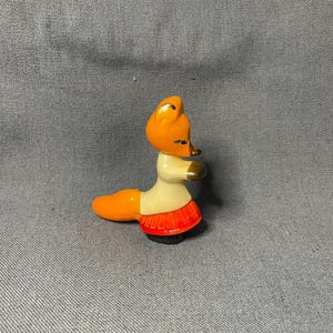 Vintage toy fox from a board game set. Fox figurine.