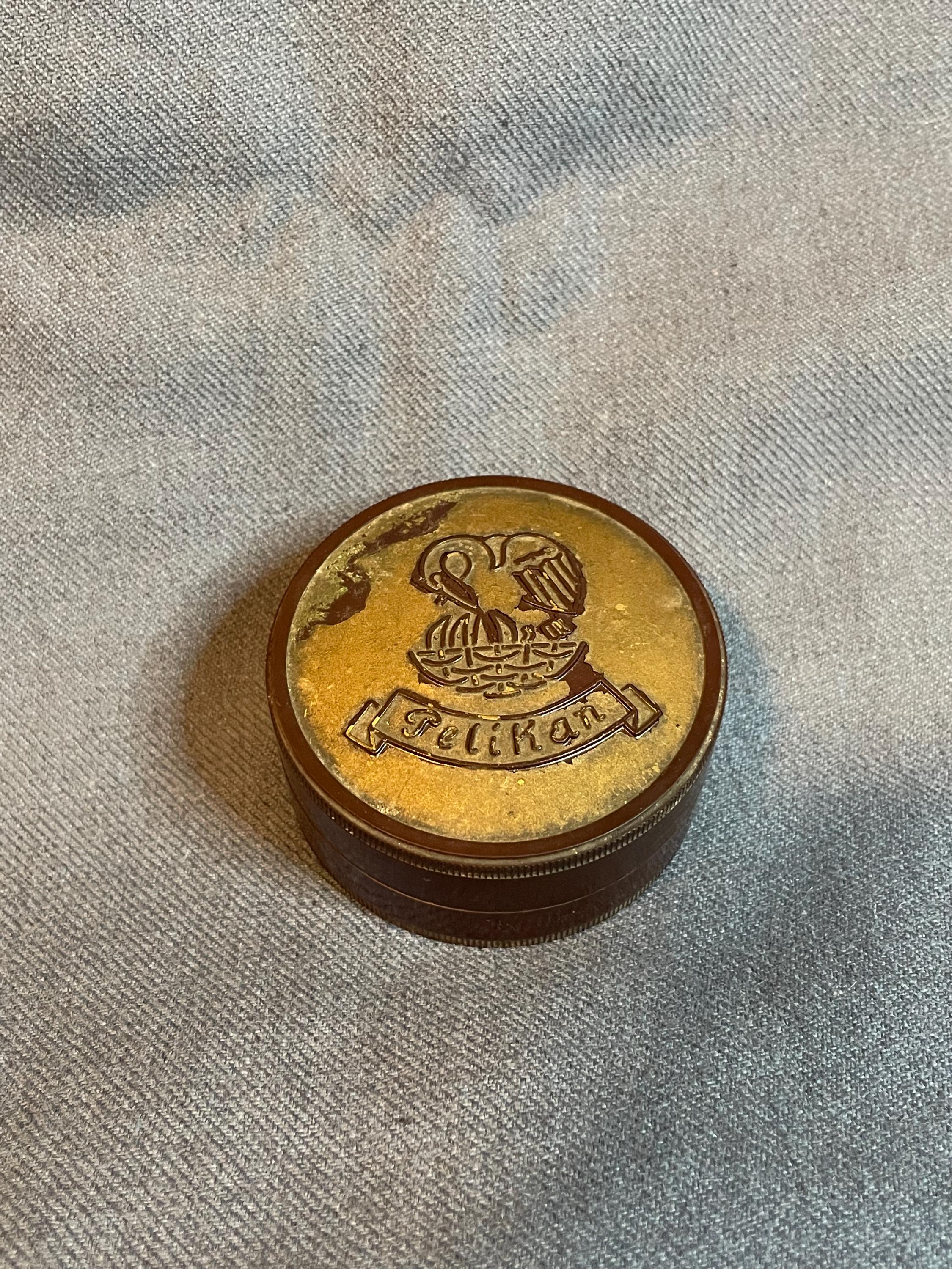 Retro typewriter ribbon Pelikan brand bakelite container