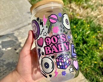 90's Baby Glass Tumbler, Oldies, Vintage